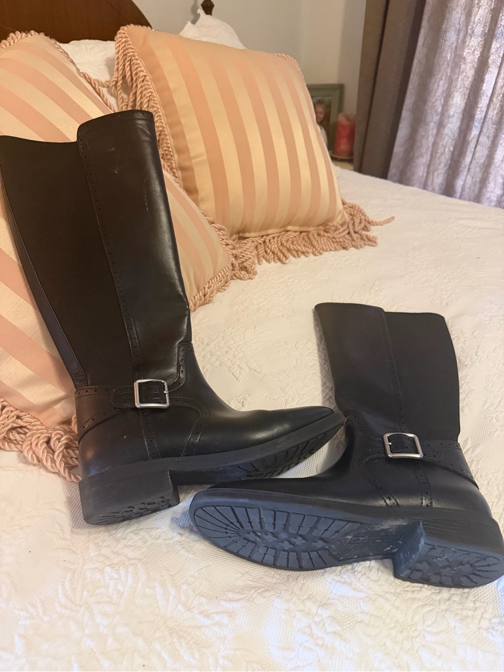 St. John's Bay Black Mid-Calf Buckle Riding Boots